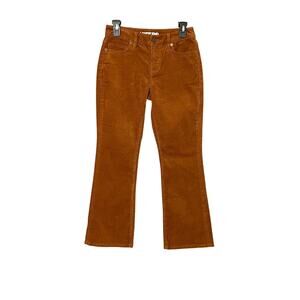 Land End Burnt Orange Corduroy High Rise Boot Cut Jeans Size 2 Petite Casual Y2K
